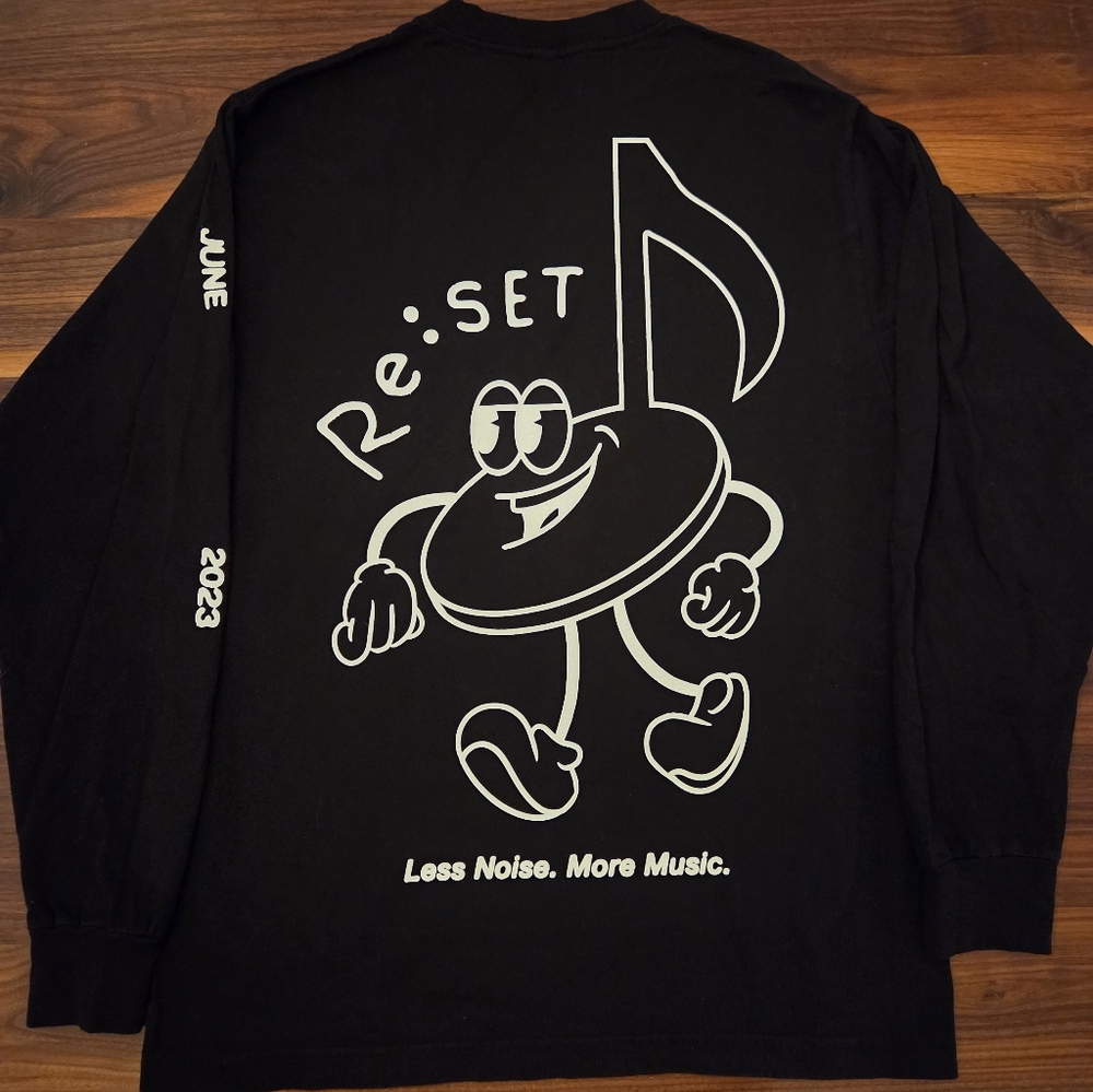 Re:Set Less Noise More Music 2023 Music Festival Concert Long T-shirt Mens S & M